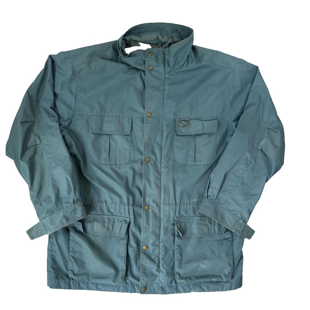 Vintage Eddie Bauer Jacket Mens XL Blue Canvas Wool Lined Parka Southwestern